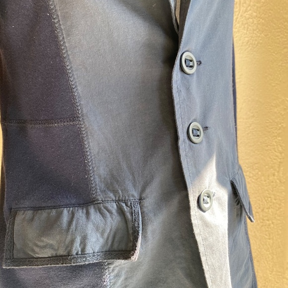 Free People navy blue t-shirt jacket with drawstring back Size 8 - Picture 11 of 16